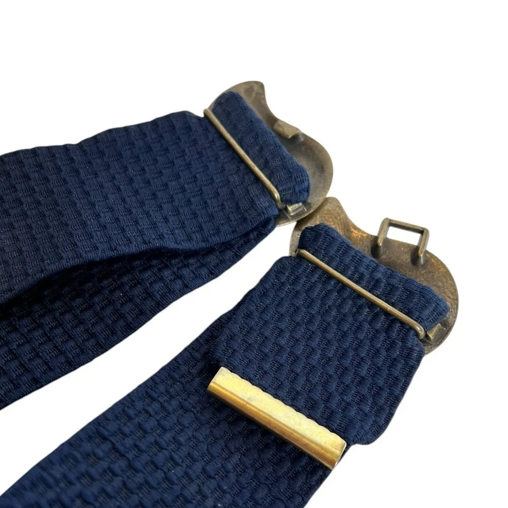 Vintage Katherine Accessories Blue Stretch Retro Belt Angel Wings Statement MCM